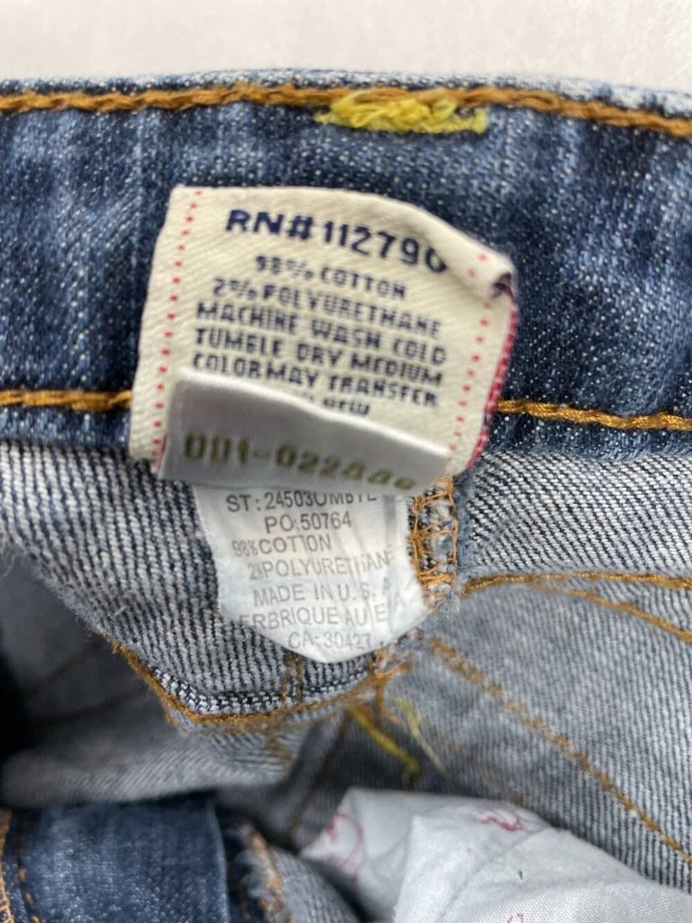 True Religion Joey Big T Flare Leg Blue Jeans USA Made Vintage 28 Women's 28x31 - Picture 7 of 13